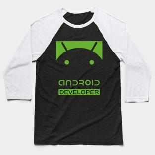 Android developer text and logo Baseball T-Shirt